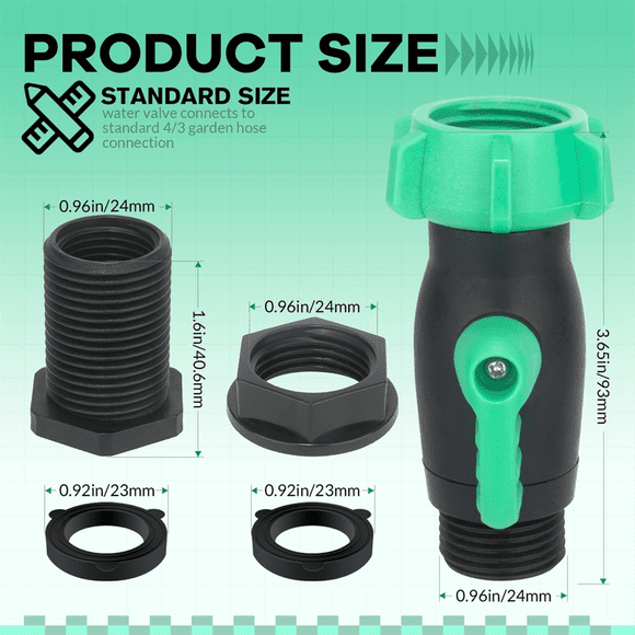 Rain Barrel Spigot Kit 2 Pack 180 Degree 3/4inch