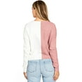 thumbnail image 2 of Love Tree Women's Color Block Crop Cardigan Sweater (Medium, Mauve), 2 of 4