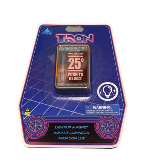 Disney Parks 2023 Tron Lightcycle Run Flynn's Arcade Light-Up Magnet New w Card