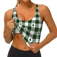 thumbnail image 4 of Lsque Green White Christmas Tree Lumberjack Plaid Printed Women'S Sports Bra, Compression, Moisture Wicking, High-Impact Sports Bra For Women,Supportive sports bra-X-Large, 4 of 9