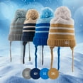 thumbnail image 3 of Wear Sierra Infant Knitted Winter Beanie Furry Toddler Earflaps,Soft Stretchy, Camel, 1-4 years, 3 of 3