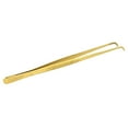 thumbnail image 2 of O'Creme Stainless Steel Precision Kitchen Tweezer Tongs with Serrated Tips for Gripping 10" Curved, Gold, 2 of 3