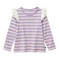 thumbnail image 3 of eczipvz 4t Girls Shirts Girls Ruffle Long Sleeve Shirts Kids Crewneck Tee Tops Casual Cute Fall Blouse(Purple,2-3 Years), 3 of 3