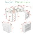 thumbnail image 5 of Twin Low Loft Bed with Storage Drawers and Shelves, Wood Loft Bed with Pulling -Out Desk, Low Loft Bed with Safety Guardrail and Ladder for Girls Boys, White, 5 of 6
