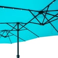 Ainfox 15ft Large Patio Umbrella with Solar Lights, DoubleSided