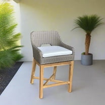 Padma's Plantation Dunes Outdoor Barstool in Outdoor Kubu Grey