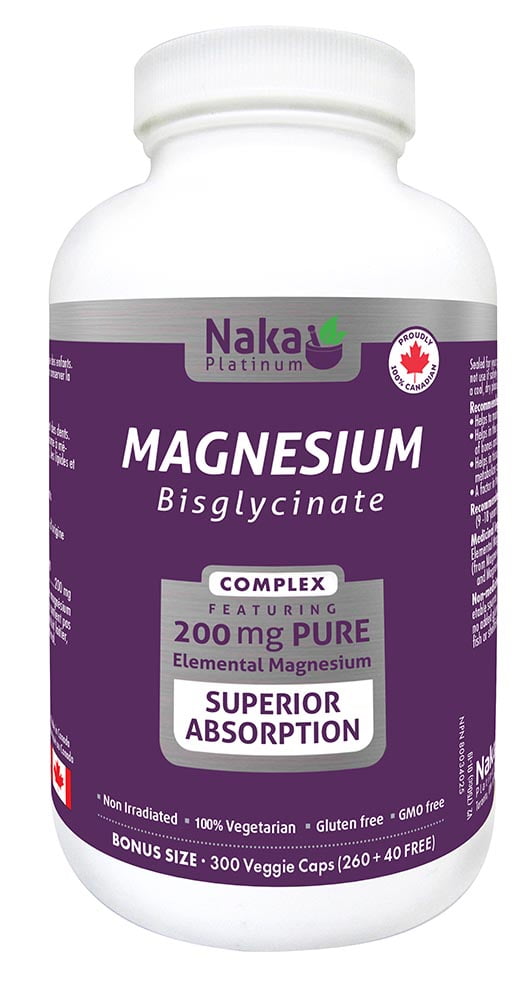 NAKA Platinum Magnesium Bisglycinate (200 mg 300 veg caps) Walmart