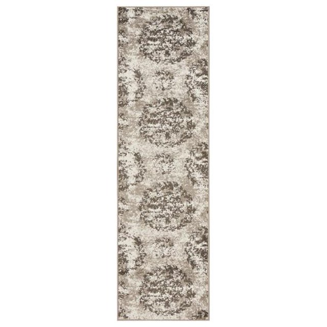 LR Home INFIN81314GRY2175 Infinity Modern Distressed Runner Indoor Area Rug, Gray - 2 1 x 7 ft. 5 in.