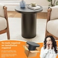 thumbnail image 4 of Round Pedestal End Table, Metal Small Side Table, Circle Drink Table, Nightstand for Bedroom, Living Room, Black, 4 of 7