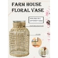 thumbnail image 5 of Serene Spaces Living Set of 2 Small Rattan Glass Vase, 4.5" Dia & 8" Tall, 5 of 5