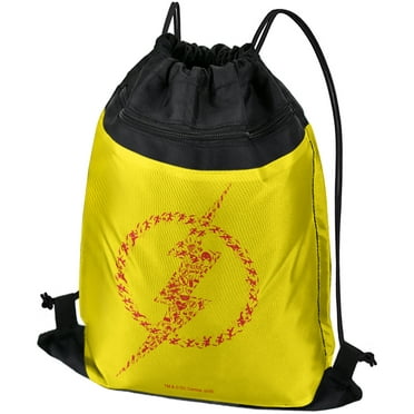 The Flash Flash Icons Logo Drawstring Backpack Sports Bag Sackpack 17" x 13", Perfect for Gym, Yoga or Practice