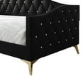 thumbnail image 3 of Castle Place Modern Camelback Silhouette Upholstered Tufted Twin Daybed, Black, 3 of 7