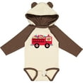 thumbnail image 3 of Inktastic Valentine Fire Truck Heart Bear Boys or Girls Long Sleeve Baby Bodysuit, 3 of 5