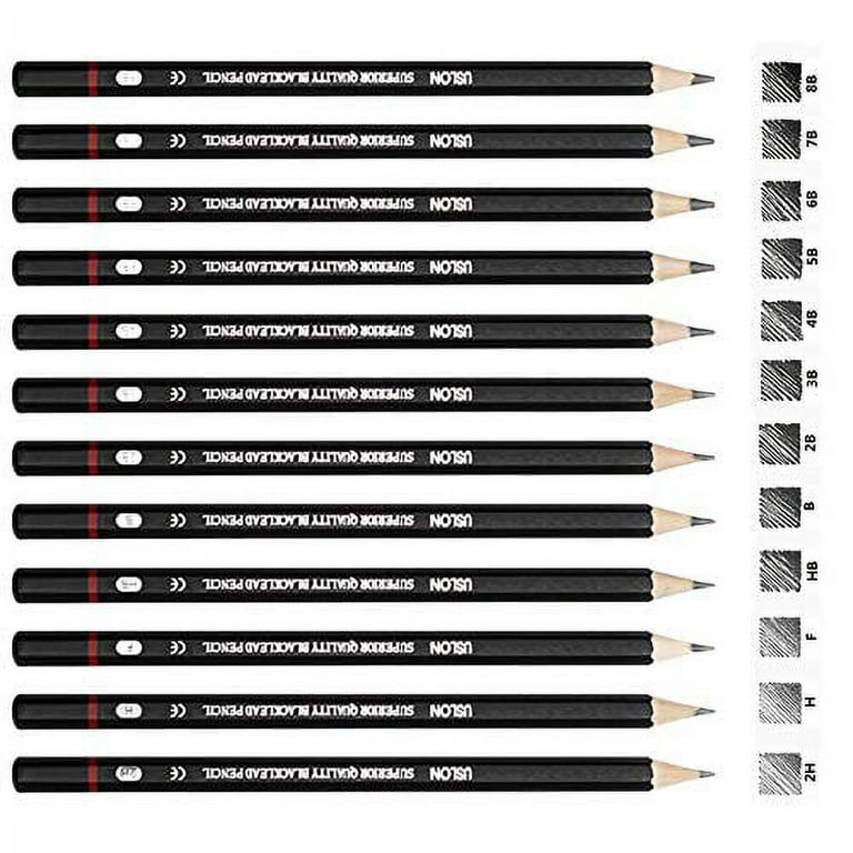 Pagos Sketching Pencils – 12 Pieces Professional Graphite  Pencil Set for Drawing – 2H, H, F, HB, B, 2B, 3B, 4B, 5B, 6B, 7B, 8B Art  Travel Set - Shading