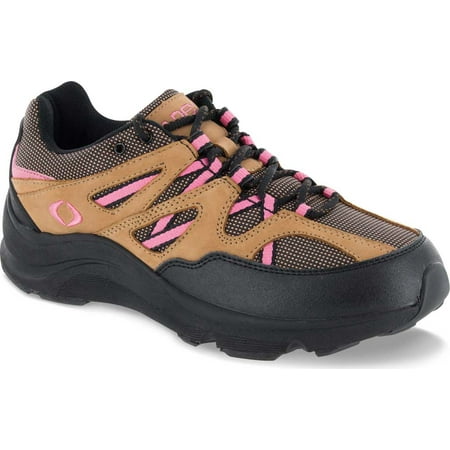 

apex women s sierra trail runner hiking shoe sneaker brown/pink 7 extra wide us