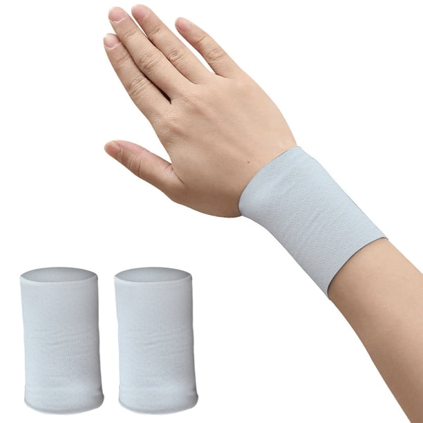 Muñequera elástica de seda helada Ndcxsfigh deportiva de verano para ciclismo 8 cm color blanco