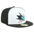 thumbnail image 3 of Men's New Era White/Black San Jose Sharks Repeat Two-Tone 59FIFTY Fitted Hat, 3 of 5