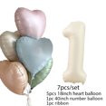 thumbnail image 3 of 7/10 piezas de globo de corazón rosa azul neblina de 18 pulgadas, globo gigante de aluminio con número crema de 40 pulgadas, decoración para fiesta de cumpleaños de niñas, baby shower, 3 of 5