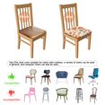 thumbnail image 5 of Fall Pumpkins and Autumn Leaves Seat Covers for Dining Room Chairs Set Of 4,Stretch Printed Washable Chair Seat Cover with Elastic Ties and Button,Removable Waterproof Couch Cushion Covers, 5 of 6