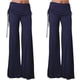 thumbnail image 1 of Gibobby Pantalones mujer Pantalones deportivos de pierna ancha de color liso para mujer con cinturón Pantalones de baile de talle medio(Azul， XXXL), 1 of 3