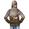 thumbnail image 4 of Xecao Three Horses Oil Painting Print Fishing Shirts for teenager Long Sleeve UV Sun Protection Hoodie with Zipper Outdoor Hiking Shirts-Large, 4 of 7