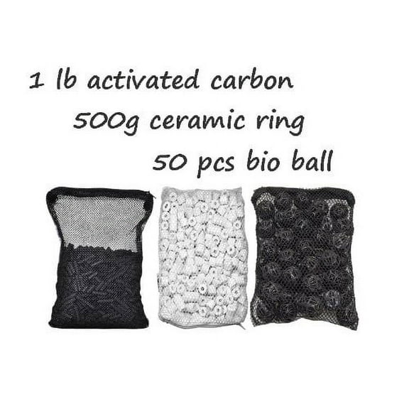 CNZ Aquarium Filter Media Kits - Activated Carbon, bio Ball, Ceramic Ring