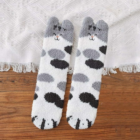 

Tejiojio Winter Socks Clearance 1Pair Women s Autumn Winter thickening Animal Coral Velvet Warm Tube Socks