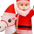 thumbnail image 2 of 6 ft. Pre-Lit Inflatable Christmas Santa on Rocking Horse, Red & White, 3 Warm White LED Lights, 2 of 3