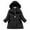 Black3, variant on HAiming Childrens Girls Winter Puffer Coat Long Sleeve Hooded down Jacket Kids Casual Thicken Warm Long Length Outwear