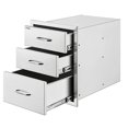 thumbnail image 2 of Outdoor Kitchen Drawers, Stainless Steel Triple Access BBQ Drawers with Chrome Handle, 304 Stainless Steel Flush Mount Triple Layer Access BBQ Drawers, BBQ Island Drawers for Outdoor Kitchen, Grill St, 2 of 8