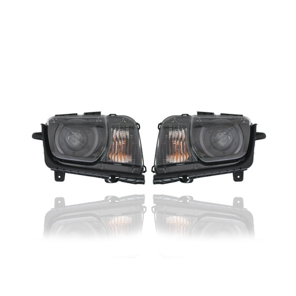Headlight Assembly - Compatible/Replacement for '10-13 Chevrolet Camaro Coupe/Convertible-1LT/2LT/1SS/2SS, 14-15 Camaro-ZL1 - HID Without Leveling System - Pair, Left + Right Set - 22959920, 22959919