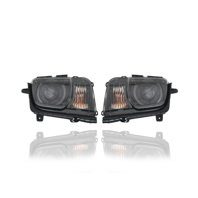 Headlight Assembly - Compatible/Replacement for '10-13 Chevrolet Camaro Coupe/Convertible-1LT/2LT/1SS/2SS, 14-15 Camaro-ZL1 - HID Without Leveling System - Pair, Left + Right Set - 22959920, 22959919