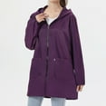 thumbnail image 5 of Rain Jacket Women, Yigetop A Zipper Pocket Coat for Women in A Short Time Womens Rain Jacket Purple 2XL, 5 of 10