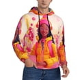 thumbnail image 2 of Haiem Digital Nomad Pink Landscape Patterned Men's Hoodie with Kangaroo Pocket - Ideal Pullover Sweatshirt for Daily Wear, Travel, and Home-3X-Large, 2 of 7