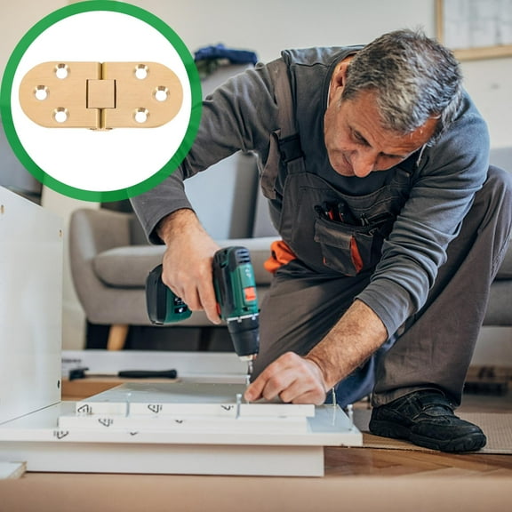 WHAMVOX  Countertop Hinges Folding for Cabinet Doors Brushed Gold Golden