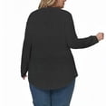 thumbnail image 2 of NISVIYA Plus Size Shirts for Women Dressy V Neck Tops Loose Fit Long Sleeve Tunics Elegant Blouse, 2 of 5