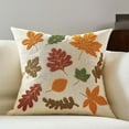 thumbnail image 4 of Funda de cojín otoñal 45 x 45 cm Funda de cojín decorativa otoñal bordada en terciopelo Hoja de arce Calabaza Cojín Cremallera Sofá Jardín Salón Dormitorio, 4 of 7