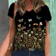 thumbnail image 2 of Blusa de camiseta informal con estampado de manga corta y cuello en V de verano para mujer a la moda Fridja bn7630, 2 of 5