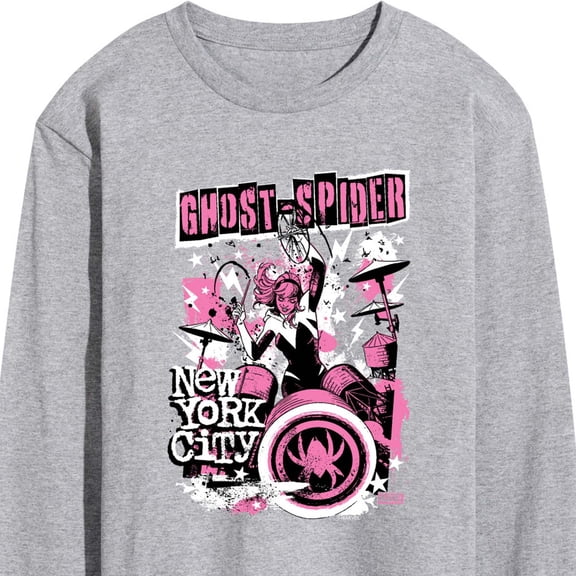 Marvel - Ghost Spider Punk Band - Men's Long Sleeve Graphic T-Shirt