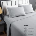 thumbnail image 3 of Utopia Bedding FullSheet Set - Jersey Knit Sheets 4 Piece Cotton Soft T-Shirt Stretchy Sheets Heather Light Grey, 3 of 7