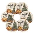 thumbnail image 7 of Yayeee 6 PCS Drink Coasters with Holder Set Woven Absorbent Round Tabletop Hot Pad, Cute Halloween Trees, 7 of 7