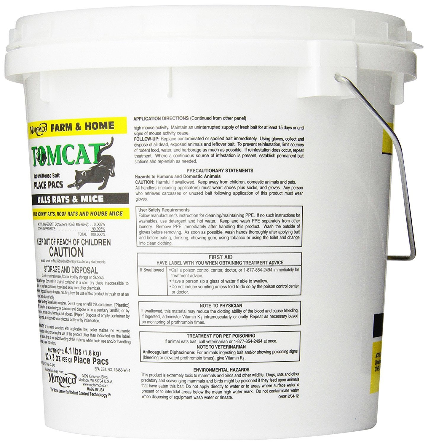 Motomco Tomcat Rat And Mouse Bait Place Pacs — Residential Use, Standard Application