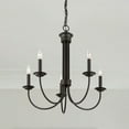 thumbnail image 3 of 42685-07 Livex Lighting Estate - 5 Light Chandelier in Farmhouse Style - 25 Inches wide by 24 Inches high-Bronze Finish    -Traditional Installation, 3 of 10
