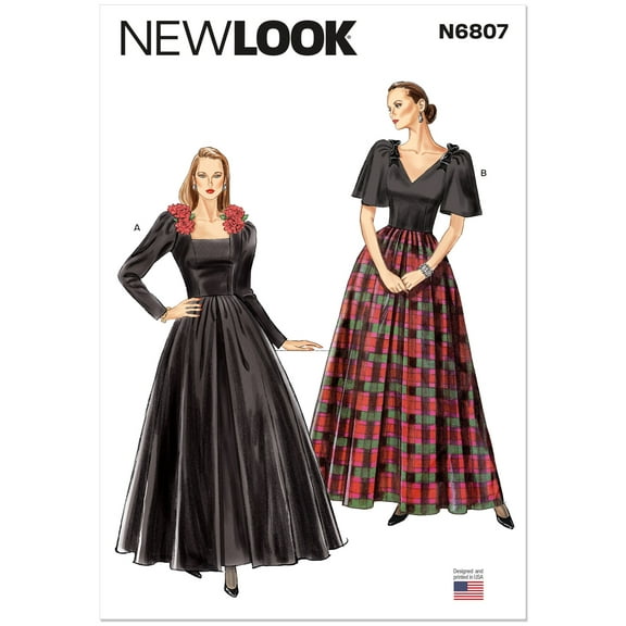 New Look Sewing Pattern 6807 - Misses' Evening Gowns, Size: A (8-10-12-14-16-18)