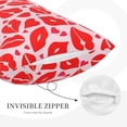 thumbnail image 3 of Sikiie Lips Kiss Print Plush Pillow Cover, Wrinkle-proof and Stain-resistant Pillow Protector without Pillow Core, Home Decoration-20"x30", 3 of 6