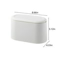 thumbnail image 3 of Mini Trash Can with Lid 8.7x4.3x5.1in Removable Plastic Countertop Waste Bin Small Covered Design for Bathroom Office Kitchen Desk Coffee Table, 3 of 5