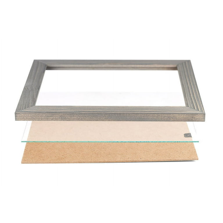 16x20 Rustic Blue/Grey Frame with Glass & Light Grey/White Mat for
