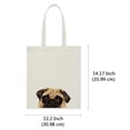 thumbnail image 3 of WIRESTER 14.17 x 12.2 inches Cotton Tote Bag Reusable Grocery Shopping Cloth Bags - Animal Pug Puppy Dog, 3 of 6