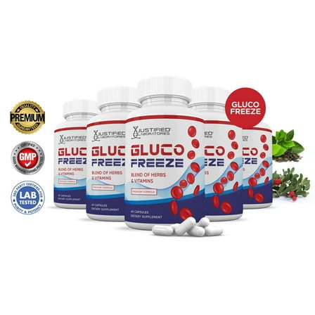 (5 Pack) Glucofreeze  Premium Formula 688MG 300 Capsules