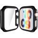 thumbnail image 1 of 2 Pack Case Compatible for Apple Watch Series 8 Series 7 Screen Protector 45mm, New Upgraded Face Cover Built-in Tempered Glass Film Hard PC Bumper Military Protection iWatch Accessories, Black, 1 of 5